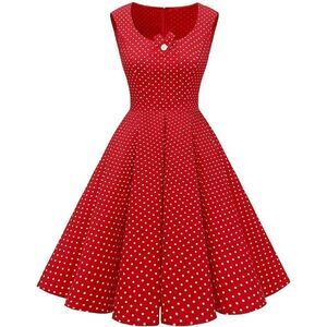 ❤️ Pinup 1950s Retro Red Swing Polka Dot Disney Minnie Mouse Dress SIZE XL NWT